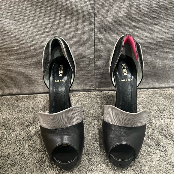 Fendi Black and Gray Women's Heels - Picture 2 of 4